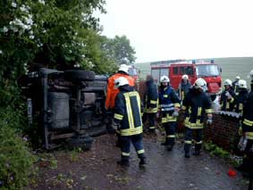 Leichte Verblüffung bei den Einsatzkräften.